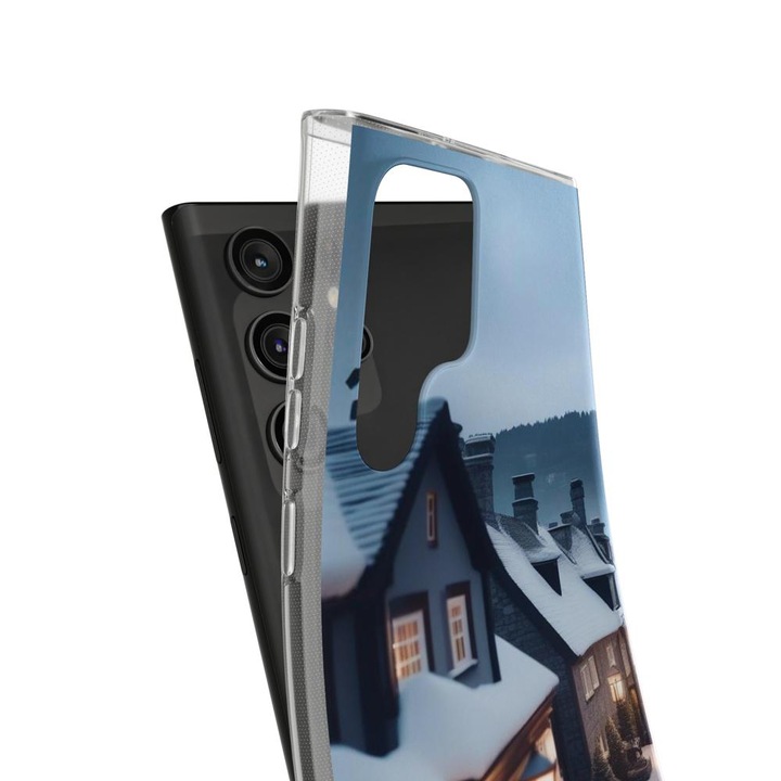 Капак, съвместим с модел Samsung Galaxy S22 Ultra Silicon Gel Tpu Честита зима