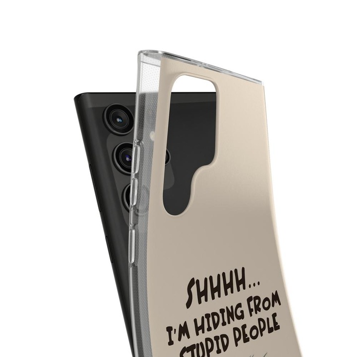 Капак, съвместим със Samsung Galaxy S22 Ultra Silicone Gel Tpu Модел Съобщение Minion Shhhh