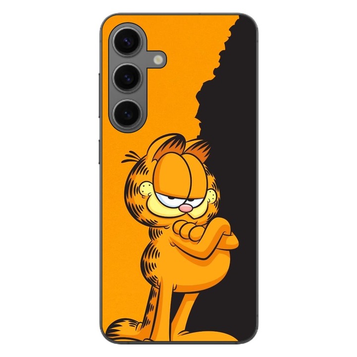A burkolat kompatibilis a Samsung Galaxy S24 Silicon Gel Tpu Garfield Black and Orange modellel