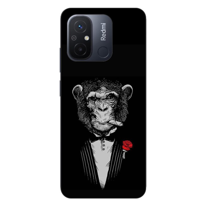 Husa compatibila cu Xiaomi Redmi 12C Silicon Gel Tpu Model Cigar Monkey