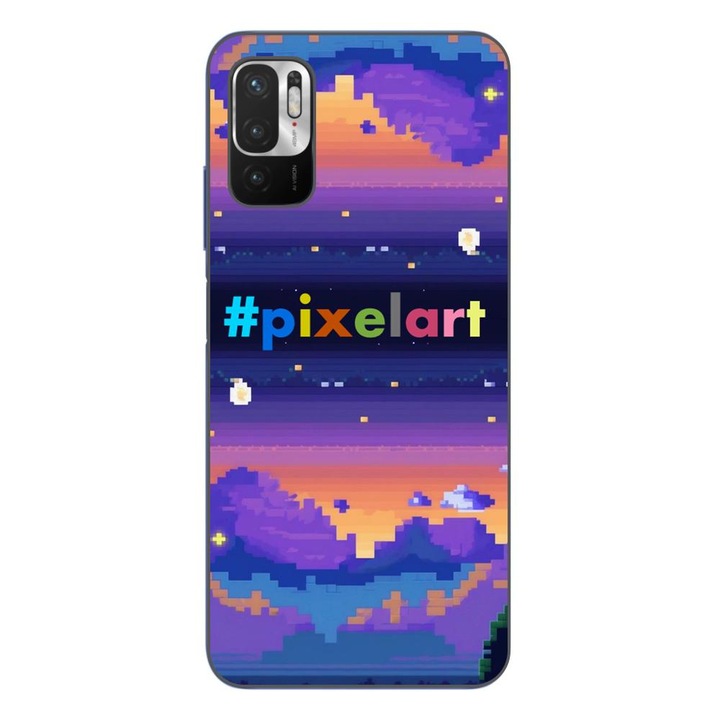 Husa compatibila cu Xiaomi Redmi Note 10 5G Silicon Gel Tpu Model Pixel Art Peisaj