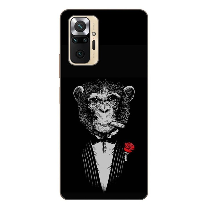 Husa compatibila cu Xiaomi Redmi Note 10 Pro Silicon Gel Tpu Model Cigar Monkey