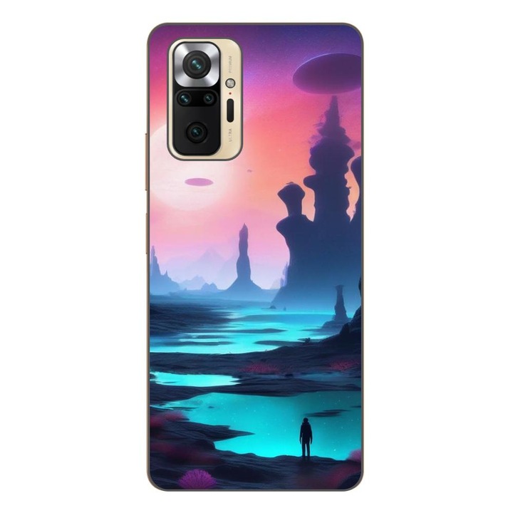 Husa compatibila cu Xiaomi Redmi Note 10 Pro Silicon Gel Tpu Model Mystic Planet