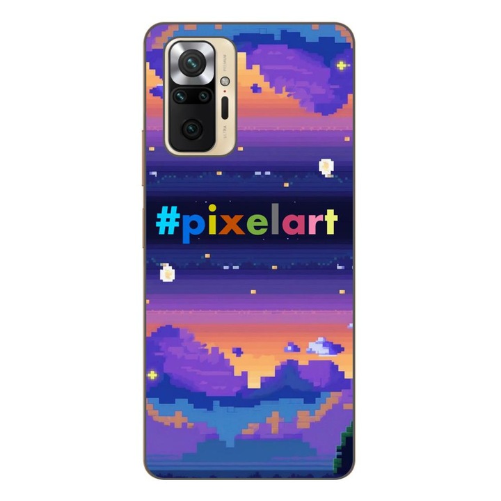 Husa compatibila cu Xiaomi Redmi Note 10 Pro Silicon Gel Tpu Model Pixel Art Peisaj