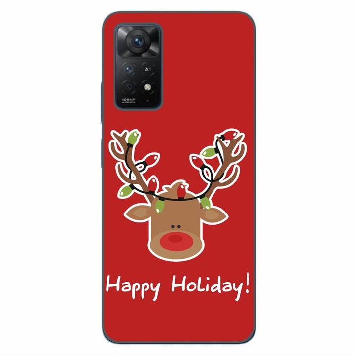Калъф, съвместим с Xiaomi Redmi Note 11 Pro 4G, 5G Silicon Gel Tpu Модел Christmas Ren Честит празник