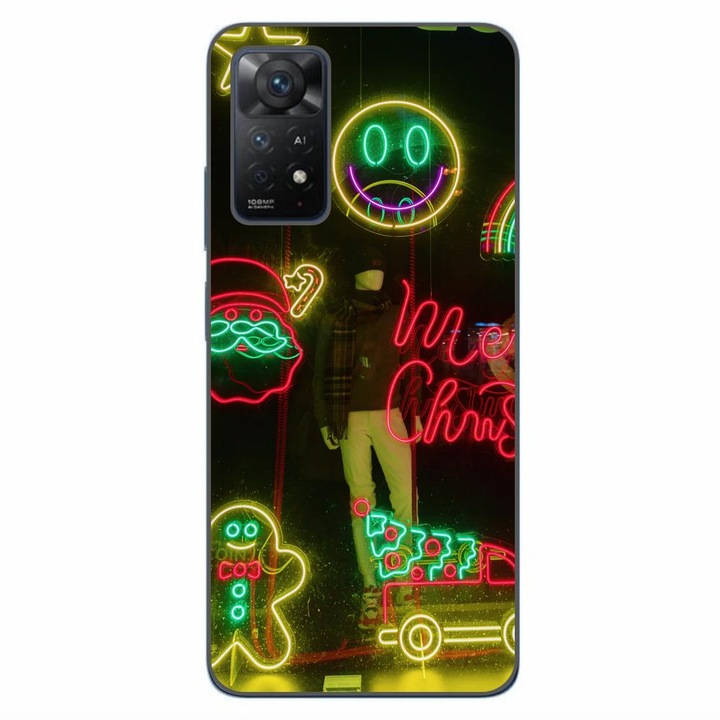 Калъф, съвместим с Xiaomi Redmi Note 11 Pro 4G, 5G Silicon Gel Tpu Коледен модел Витрина Неонови светлини