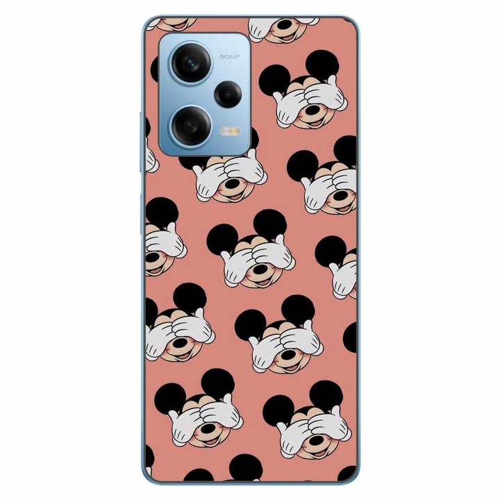 Husa compatibila cu Xiaomi Redmi Note 12 Pro 5G Silicon Gel Tpu Model Mickey Pattern Peek A Boo