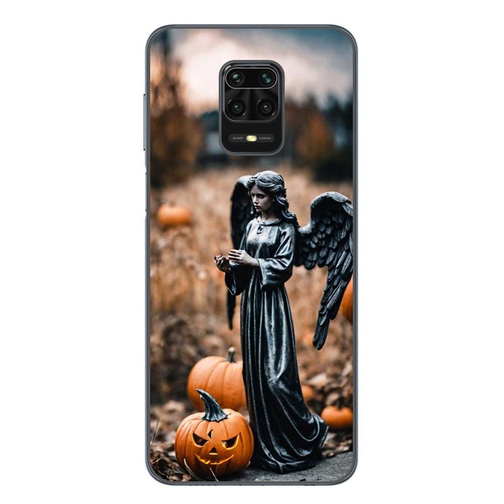 Husa compatibila cu Xiaomi Redmi Note 9 Pro Silicon Gel Tpu Model Halloween Dovleacul Ingerului
