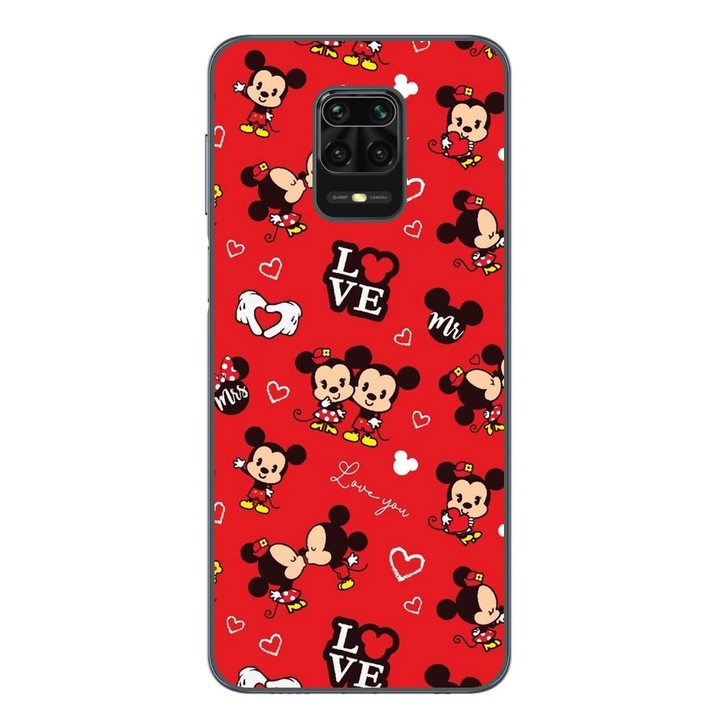 Husa compatibila cu Xiaomi Redmi Note 9 Pro Silicon Gel Tpu Model Mickey Love Pattern Rosie