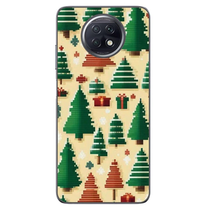 Husa compatibila cu Xiaomi Redmi Note 9T Silicon Gel Tpu Model Pixel Art Christmas Tree Pattern