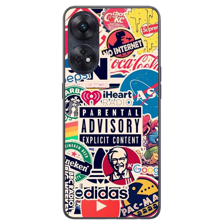 Капак, съвместим с Oppo Reno 8T 4G Silicon Gel Tpu Модел Pop Art Brands