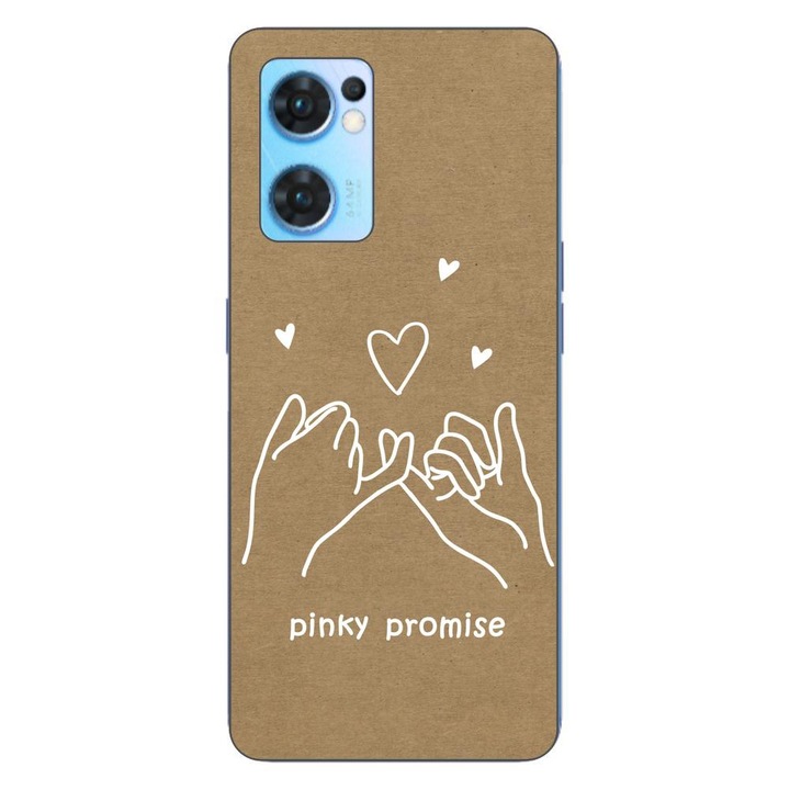 Калъф, съвместим с Oppo Reno7 5G Silicon Gel Tpu Модел BFF Pinky Promise