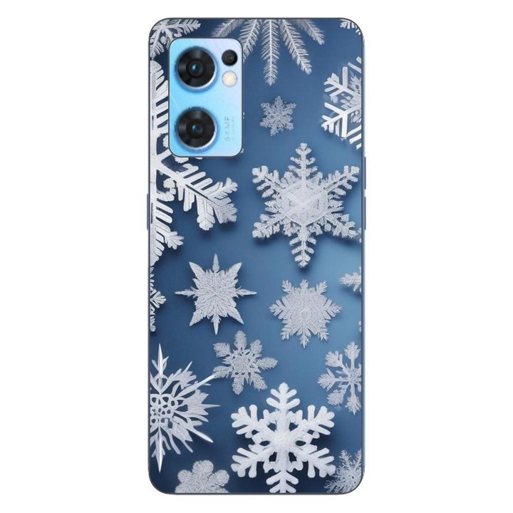 Калъф, съвместим с модел Oppo Reno7 5G Silicone Gel Tpu Snowflake