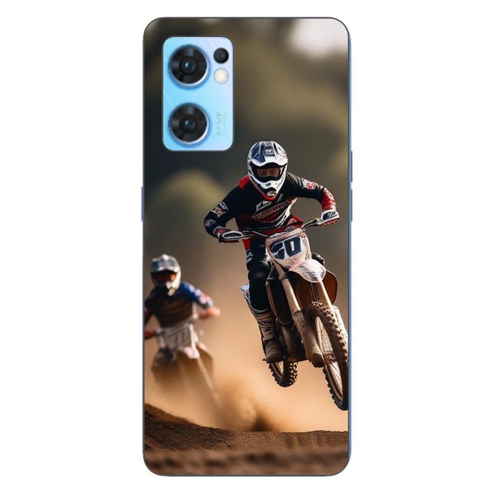 Кейс, съвместим с Oppo Reno7 5G Silicone Gel Tpu Motocross Model