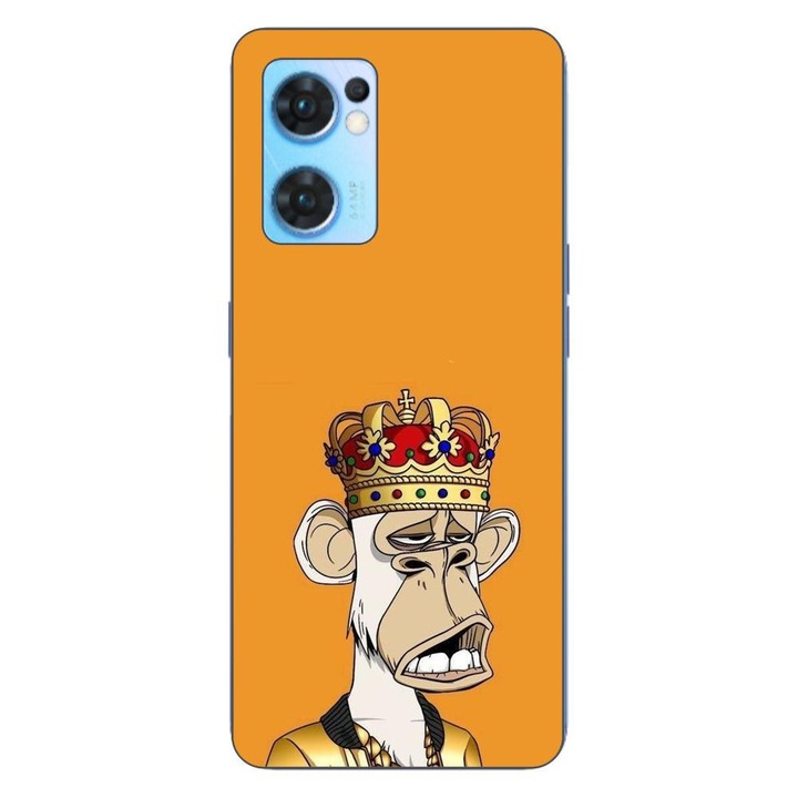 Капак, съвместим с Oppo Reno7 5G Silicon Gel Tpu Модел NFT Royal Ape
