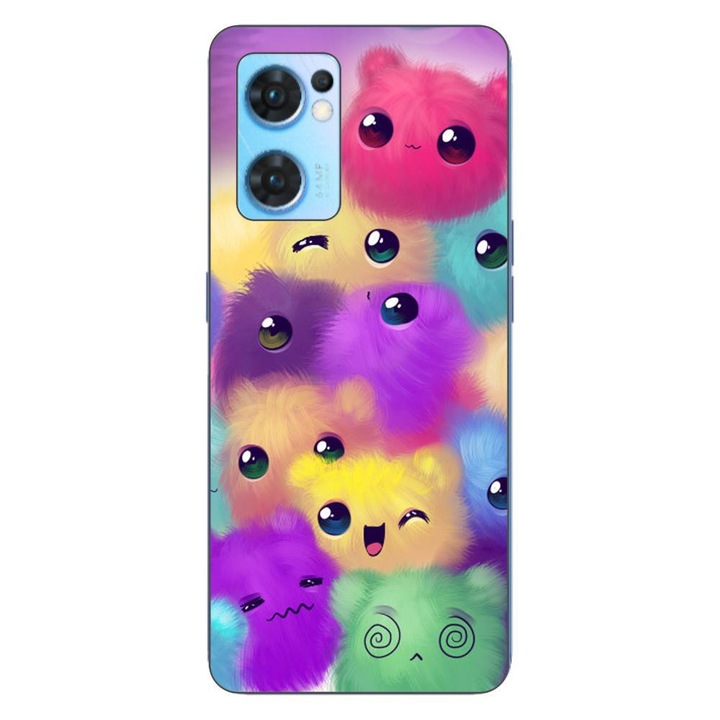 Калъф, съвместим с Oppo Reno7 5G Silicone Gel Tpu Colorful Fluffy Model