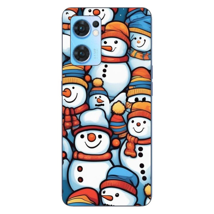 Капак, съвместим с Oppo Reno7 5G Silicon Gel Tpu Model Snowman Pattern