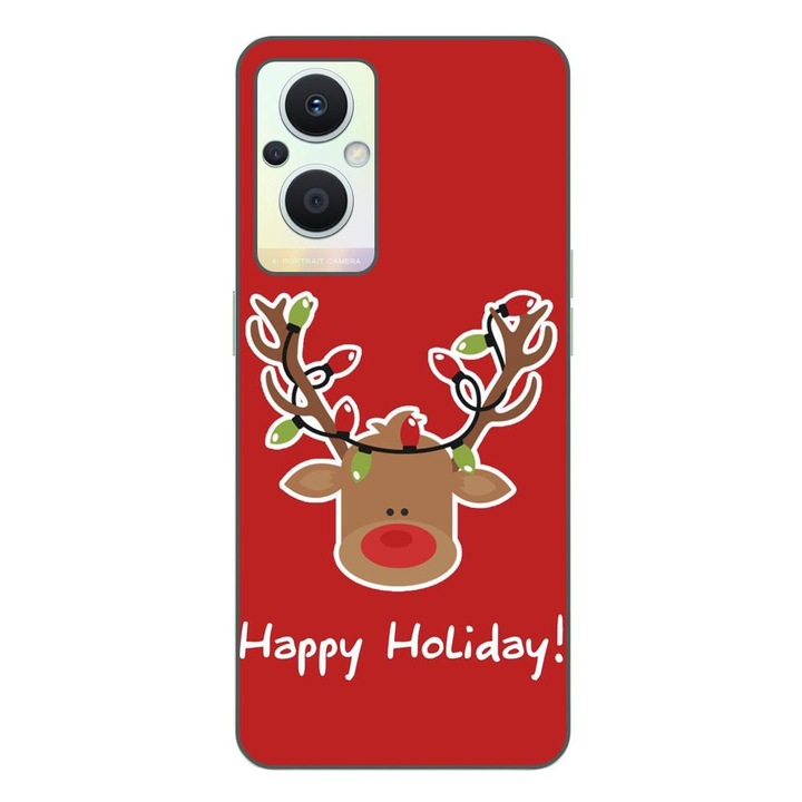 Калъф, съвместим с модел Oppo Reno7 Lite Silicon Gel Tpu Christmas Ren Честит празник
