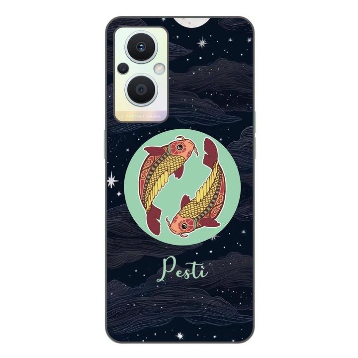 Калъф, съвместим с Oppo Reno7 Lite Silicon Gel Tpu Horoscope Pisces Model