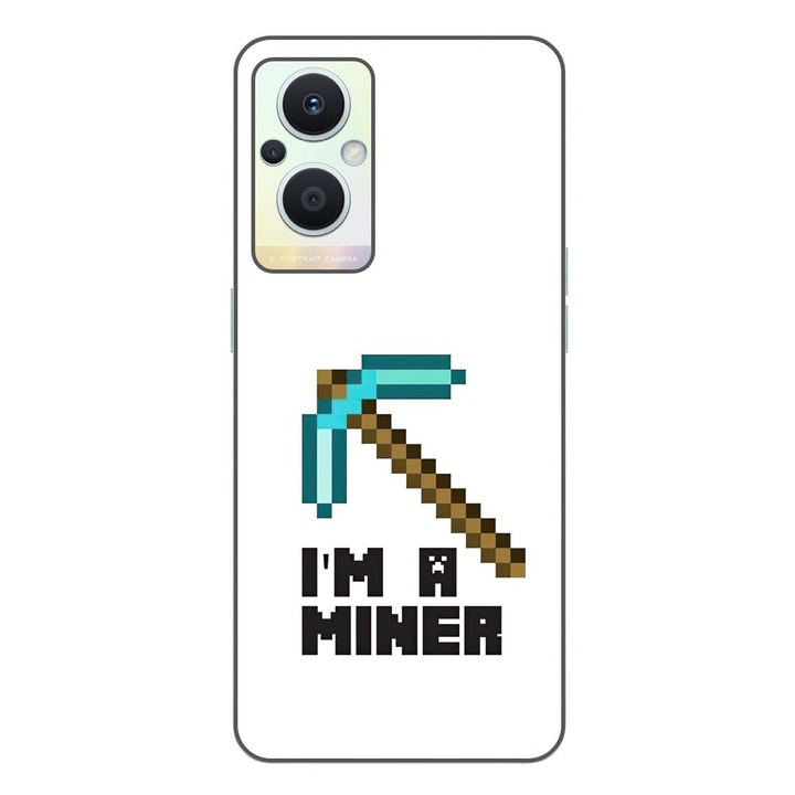 Калъф, съвместим с модел Oppo Reno7 Lite Silicon Gel Tpu Minecraft Miner