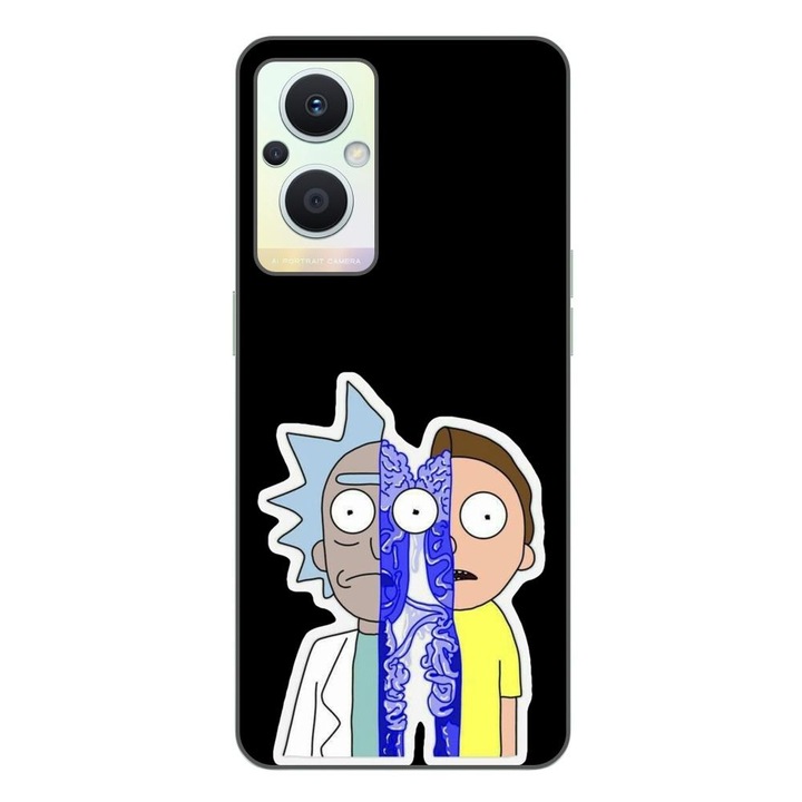 Капак, съвместим с Oppo Reno7 Lite Silicon Gel Tpu Модел Rick And Morty Connected