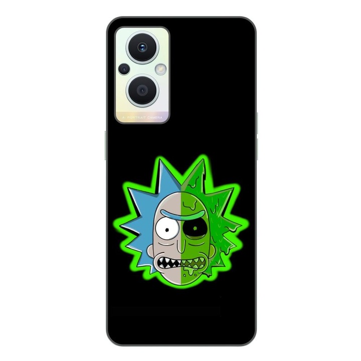 Капак, съвместим с Oppo Reno7 Lite Silicon Gel Tpu Модел Rick And Morty Alien