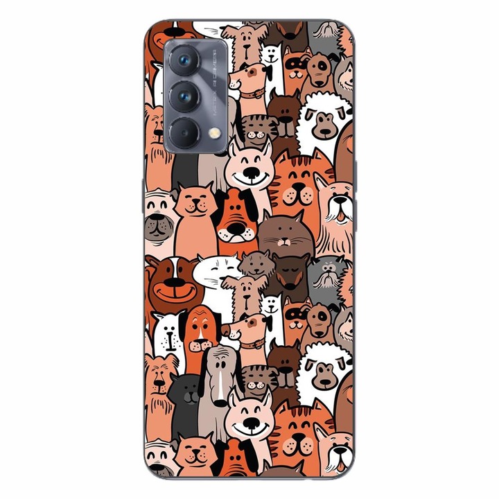 Калъф, съвместим с Realme GT Master Silicon Gel Tpu Model Dogs and Cats Pattern