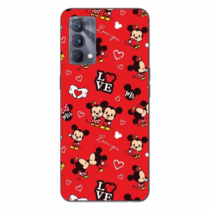 Калъф, съвместим с модел Realme GT Master Silicon Gel Tpu Mickey Love Pattern Red