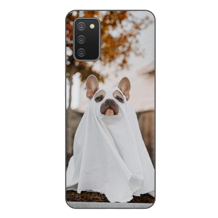 Husa compatibila cu Samsung Galaxy A03s Silicon Gel Tpu Model Halloween Catel Costum Fantoma