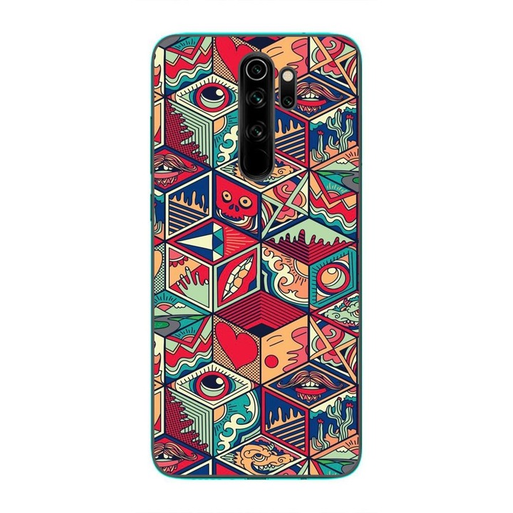 Капак, съвместим с Xiaomi Redmi Note 8 Pro Silicone Gel Tpu Pop Art Geometric Model