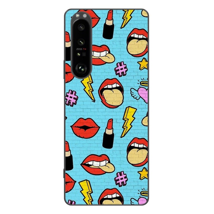 Калъф, съвместим с модел Sony Xperia 1 III Silicon Gel Tpu Pop Art Lips