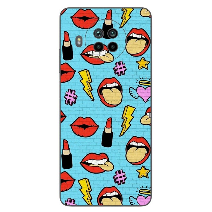 Капак, съвместим с Xiaomi Mi 10T Lite 5G Silicon Gel Tpu Model Pop Art Lips