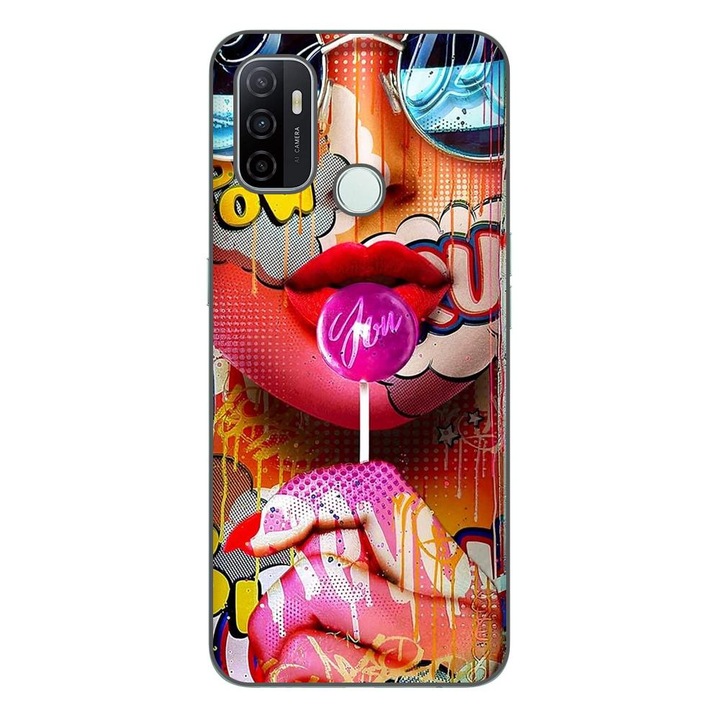 Husa compatibila cu Oppo A53 Silicon Gel Tpu Model Pop Art Lolipop