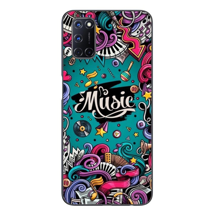 Калъф, съвместим с модел Oppo A72 Silicon Gel Tpu Pop Art Music