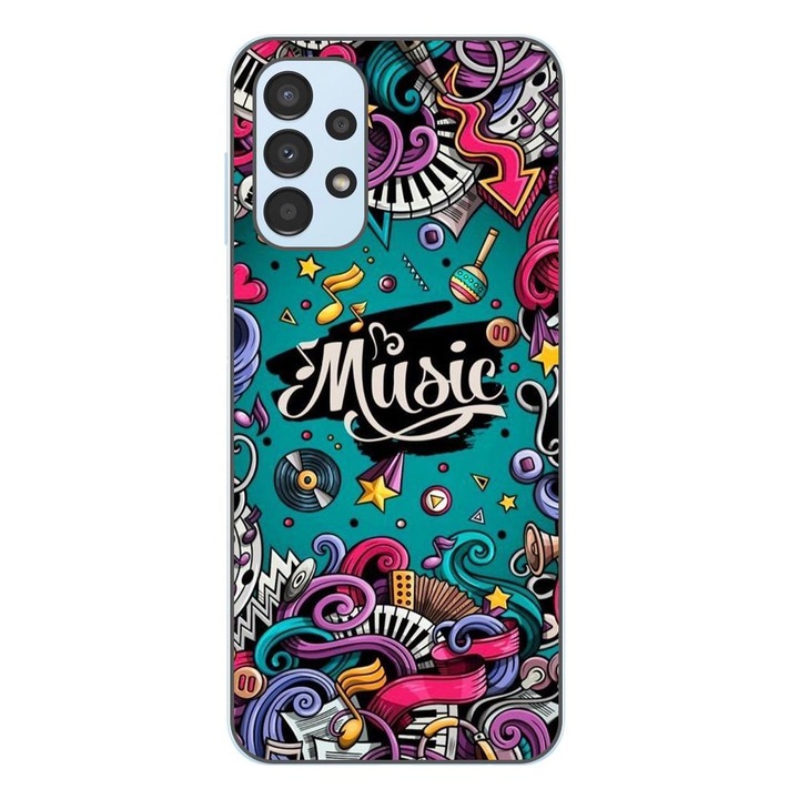 Husa compatibila cu Samsung Galaxy A23 4G, A23 5G Silicon Gel Tpu Model Pop Art Music