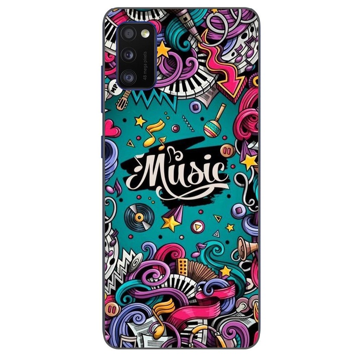 Husa compatibila cu Samsung Galaxy A41 Silicon Gel Tpu Model Pop Art Music