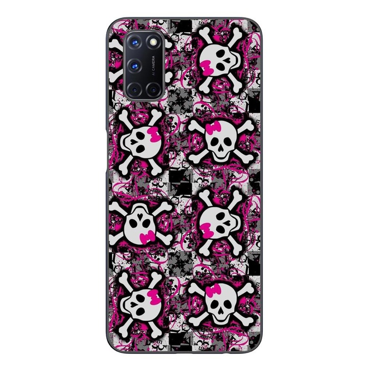 Husa compatibila cu Oppo A72 Silicon Gel Tpu Model Pop Art Skeleton
