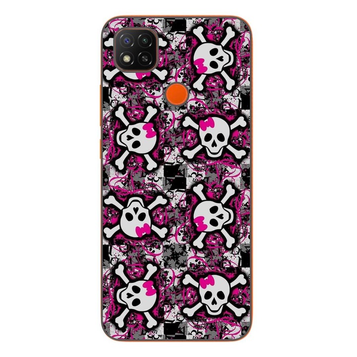 Капак, съвместим с Xiaomi Redmi 9C, 9C NFC Silicon Gel Tpu Модел Pop Art Skeleton