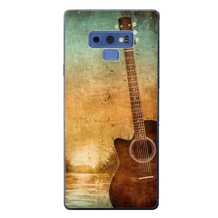Калъф, съвместим с Samsung Galaxy Note 9 Silicone Gel Tpu Vintage модел китара