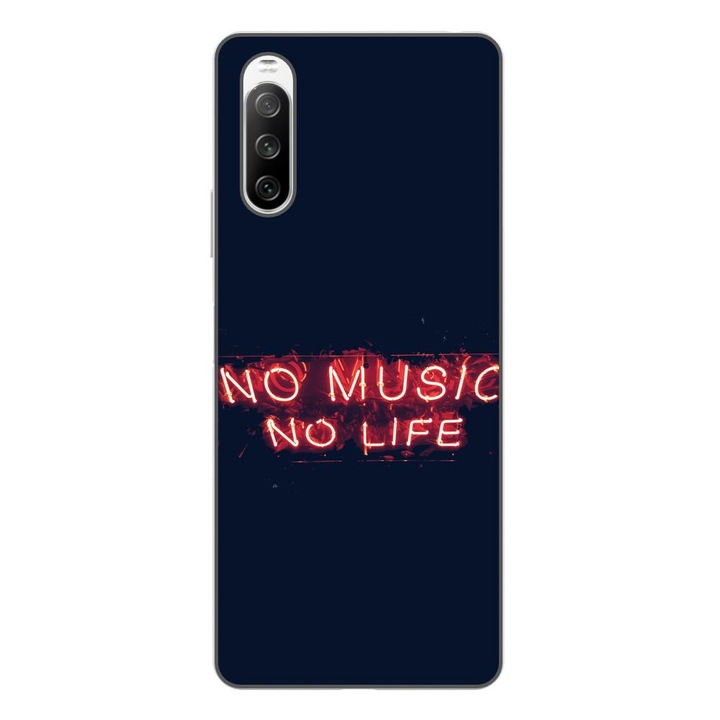 Капак, Съвместим с модел Sony Xperia 10 III Silicon Gel Tpu No Music No Life