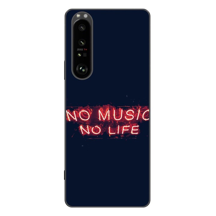 Капак, съвместим с модел Sony Xperia 1 III Silicon Gel Tpu No Music No Life