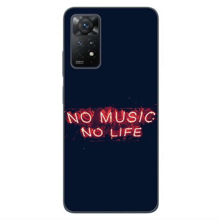 Калъф, съвместим с Xiaomi Redmi Note 11 Pro 4G, 5G Silicon Gel Tpu Модел No Music No Life