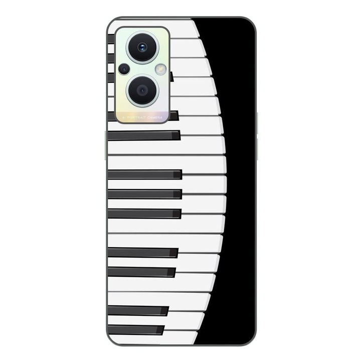 Капак, съвместим с Oppo Reno7 Lite силиконов гел Tpu модел клавиши за пиано