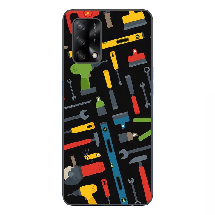 Капак, съвместим с Oppo A74 4G Silicon Gel Tpu Model Tools Pattern