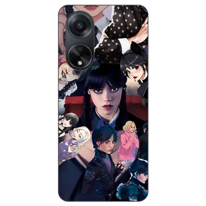 Husa compatibila cu Oppo A98 5G Silicon Gel Tpu Model Wednesday Addams Colaj Scene Film