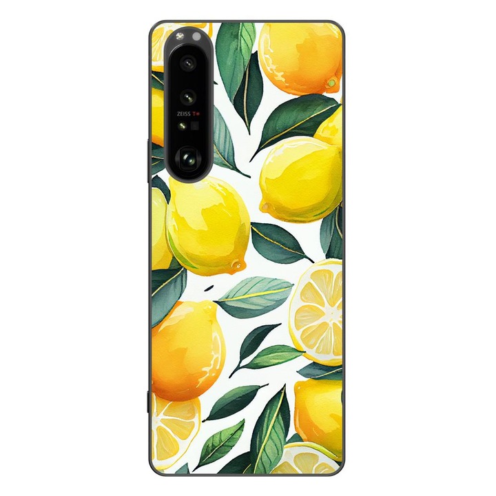 Калъф, съвместим с модел на Sony Xperia 1 III Silicon Gel Tpu Lemons Pattern