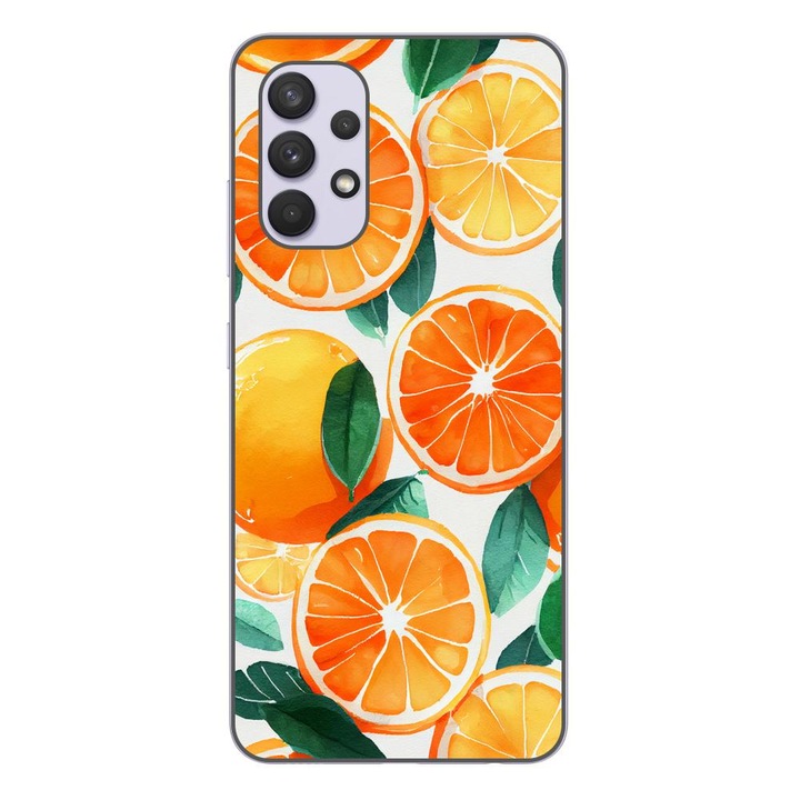Кейс, съвместим със Samsung Galaxy A32 5G Silicon Gel Tpu Модел Портокали