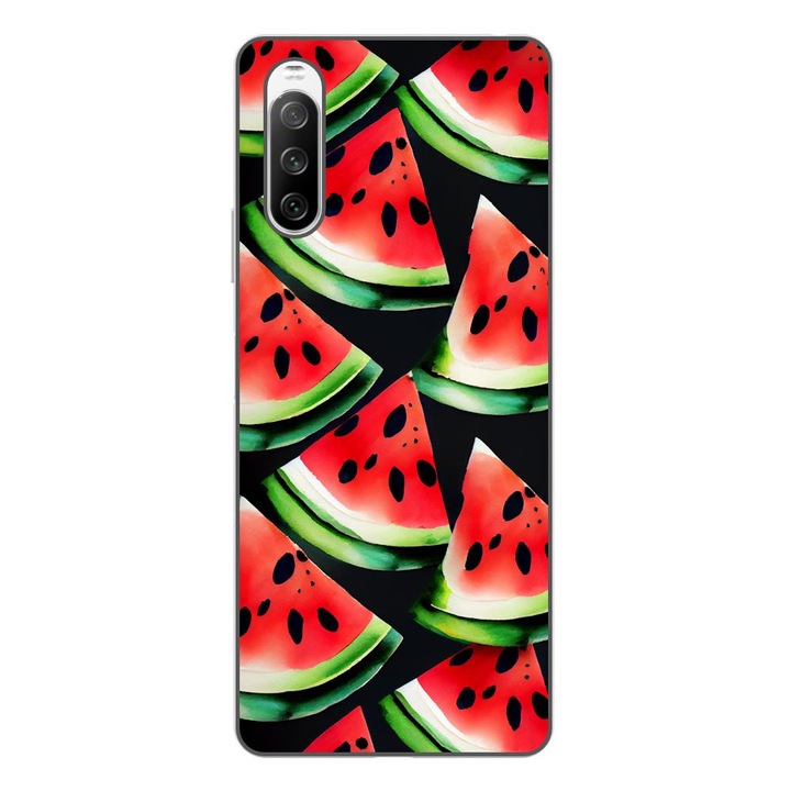 Калъф, съвместим с Sony Xperia 10 III Silicon Gel Tpu Model Watermelon Slices