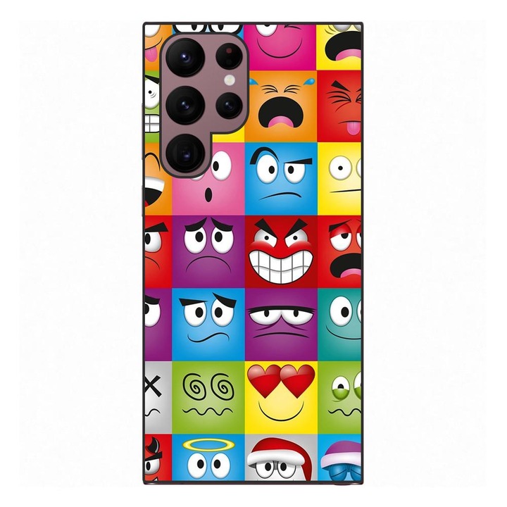 Капак, съвместим с модел Samsung Galaxy S22 Ultra Silicon Gel Tpu Funny Faces