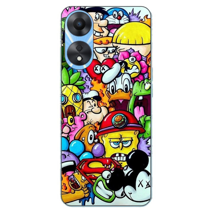 Husa compatibila cu Oppo A78 4G (CPH2565) Silicon Gel Tpu Model Pop Art Cartoons
